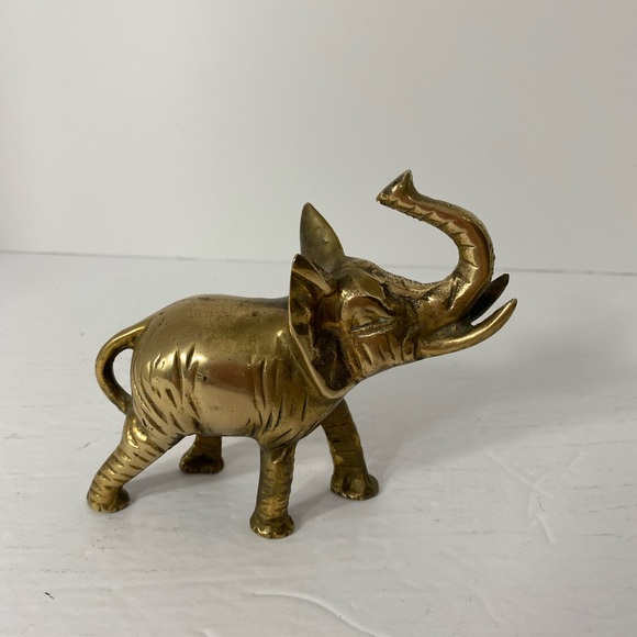 Vintage Brass Elephant Figure 4 Inch